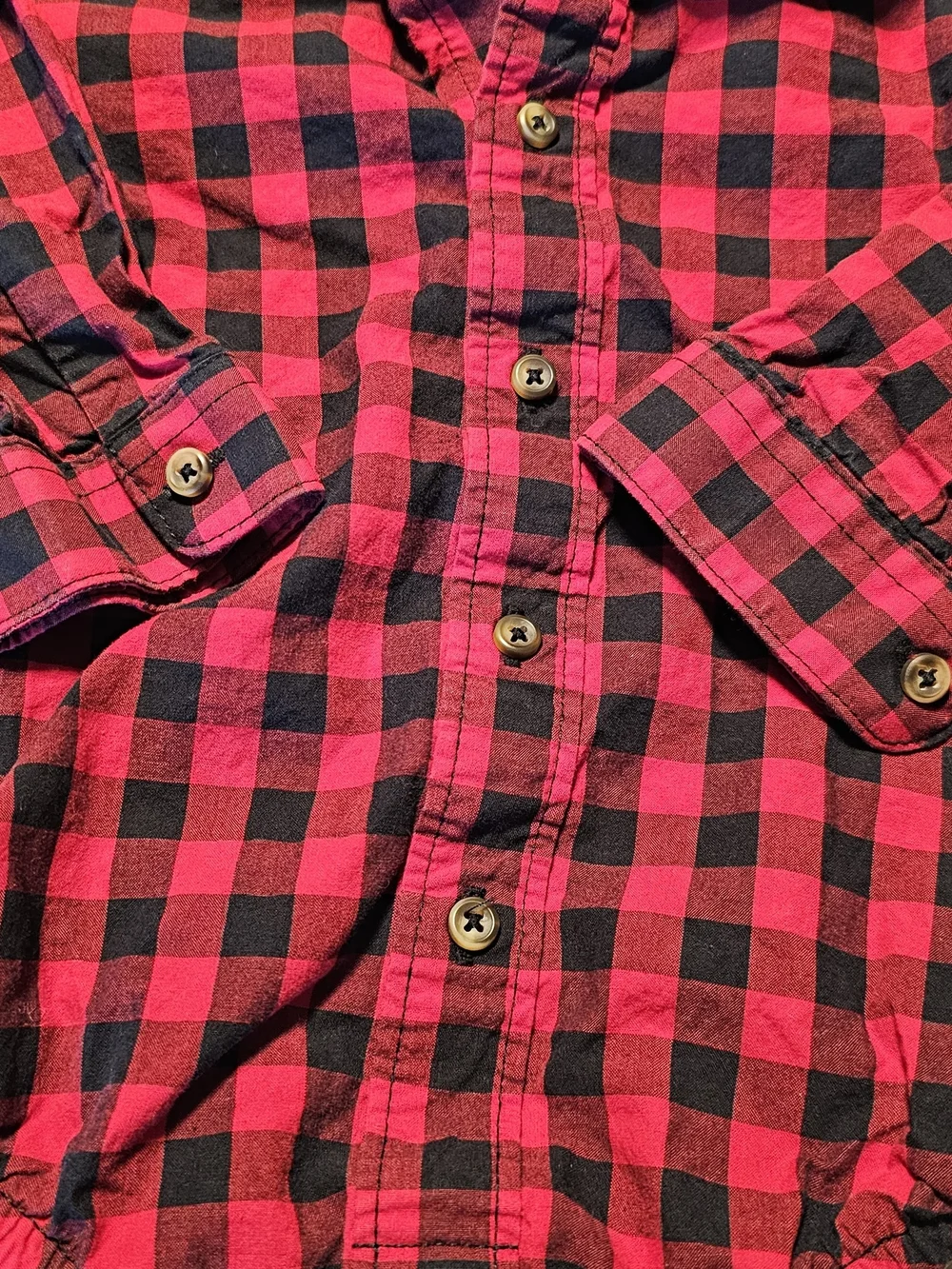 Carter's Red and Black Plaid Button-Front Baby Bodysuit